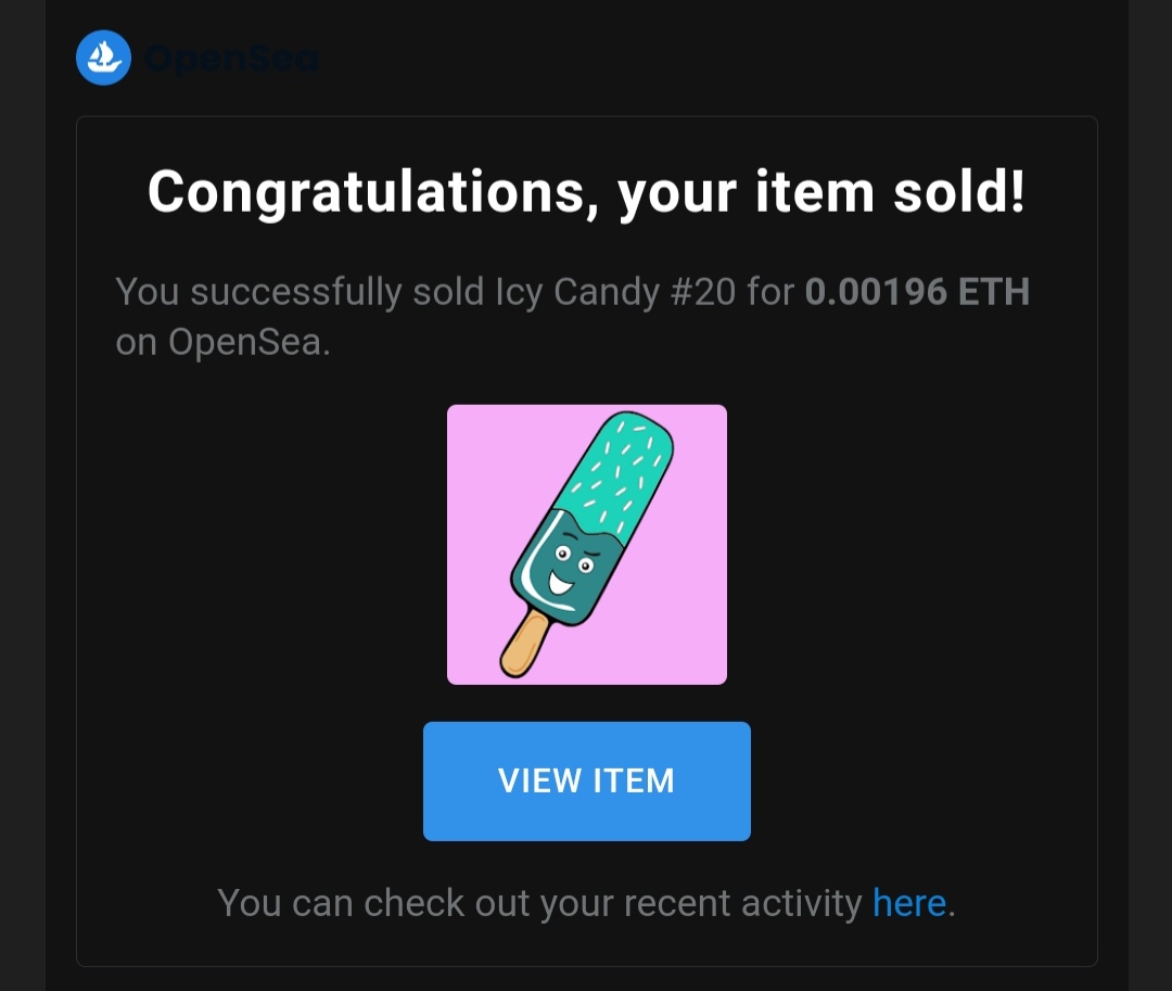 icycandynft's tweet photo. Omg 😱😱
Finaly it happend....My first sale.
I have no words to say.

Thank you @HollywoodCritzC for collecting them 😊

Also thanking @mpozzecco for supporting me.

#NFT #NFTCommunity https://t.co/7KNUp29ltq
