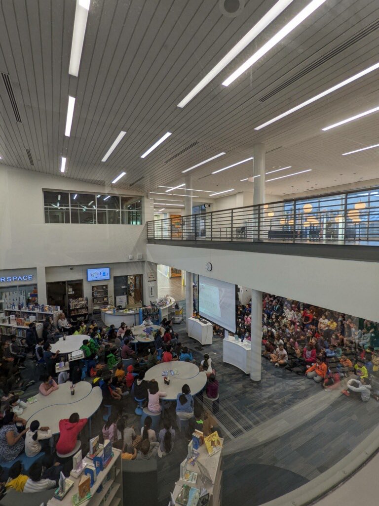 CreLibrarian's tweet photo. Thank you to our fabulous @PtoCre for making it possible for #CRECoyotes @CRECoyotes to meet @Jarrett_Lerner. Many new #enginerds #geeger and #hungerheroes were made today. @CISDlib #cisdlib https://t.co/1lyJtk9Eb0