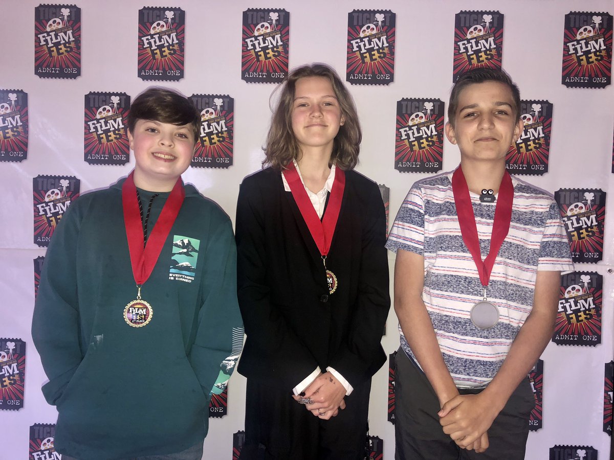 AND…winning second place in the narrative category for their film “Belly Up” are 7th graders Finn Emery, Junia Hall and Mason Masters. They are students in Susanna Jakubik’s broadcasting class. #bettertogether