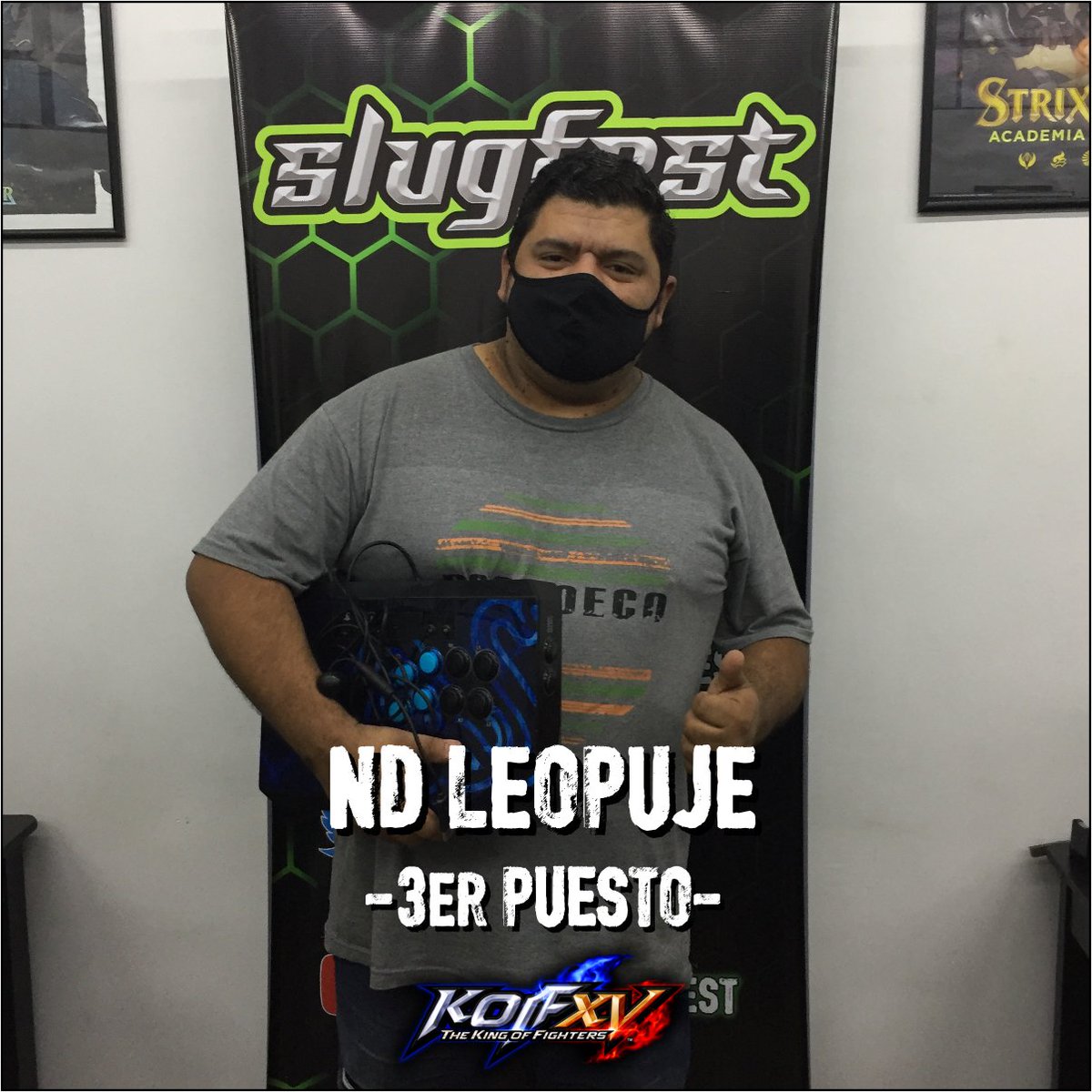 Pasó el primer clasificatorio de KOF XV. Felicitaciones a Nekro, merecido campeón, a DG Amane y a ND Leopuje por completar el podio. Muchas gracias a todos los que participaron, a quienes nos siguieron por stream, y en especial a @JFNapoleonn por toda la ayuda!