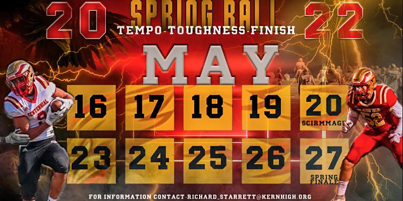 GHawkFootball's tweet photo. Spring break ends….spring football begins. #hammertime 🔨 https://t.co/dUC17STTay