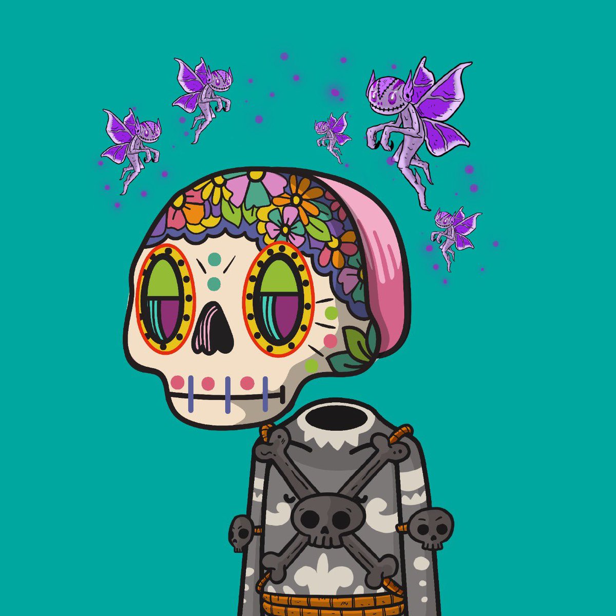 paolo_trading's tweet photo. Before I go to sleep just want to thank the @los_muertosNFT #NFTCommunity you guys are the best in the #NFT #space I love you guys ♥️!! Meet one of my pretties #losmuertos #vivalosmuertos https://t.co/TYgx3LChB4