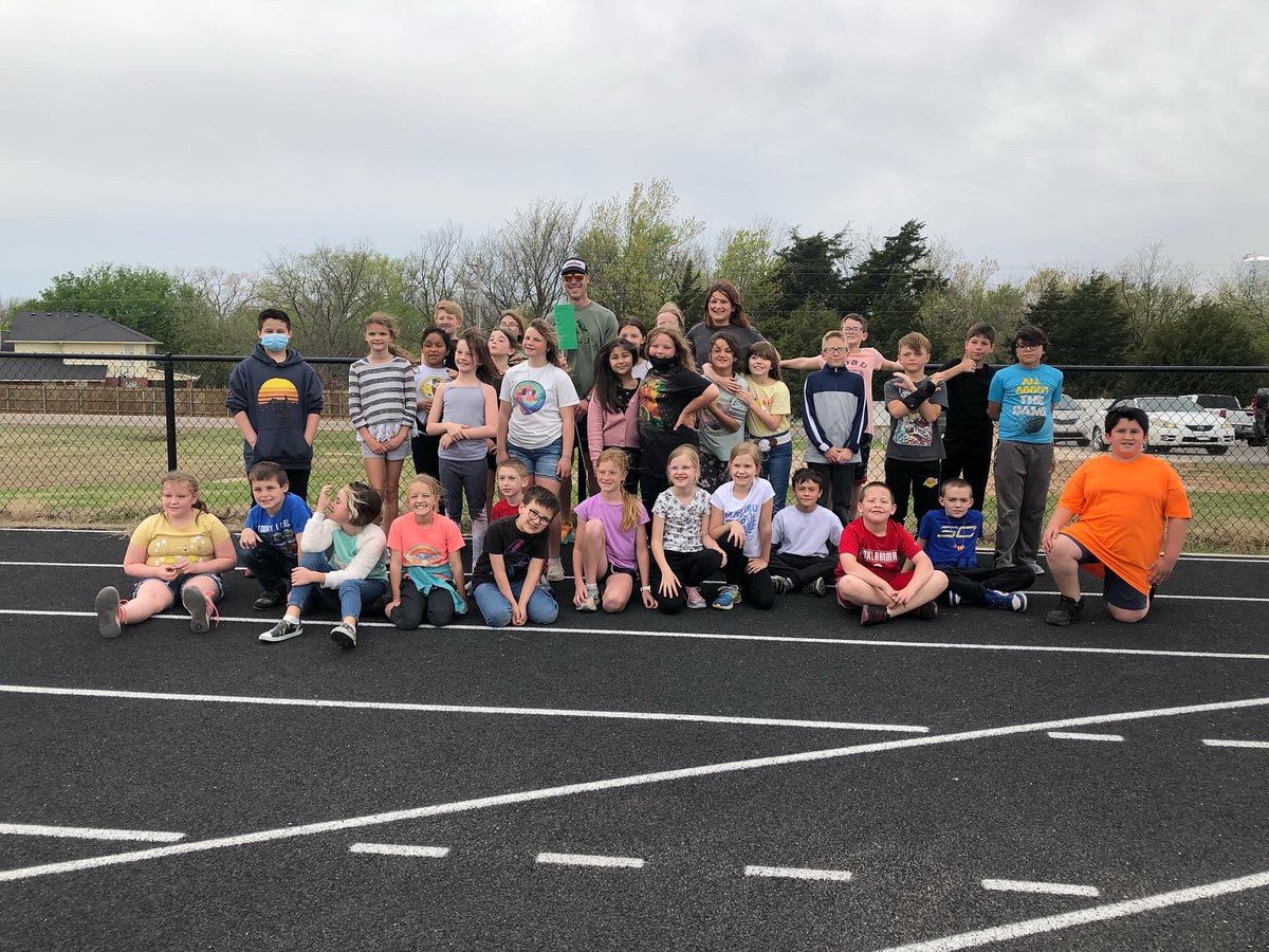 Noble veterinarian, Dr. Riddle ran one lap for each life lost in the Murray Federal Building bombing on April 19, 1995. So proud to have our after school run club join him.