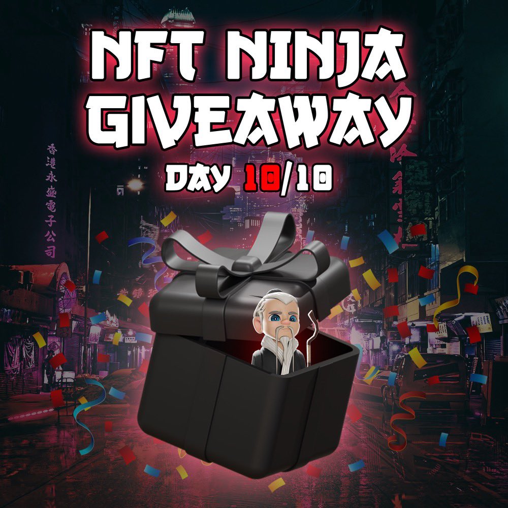 I’m giving away 1 NFT Ninja to a random person for <a href="/TheNFTNinjas/">NFT Ninjas</a> last day! 🥷🏻👏🏻

To enter: 
Tag 3 Friends 
Like and Retweet
Follow us <a href="/CodyOrlove/">Cody Orlove</a> <a href="/TheNFTNinjas/">NFT Ninjas</a> 

We will announce the winner in 24 hours.. 🤫