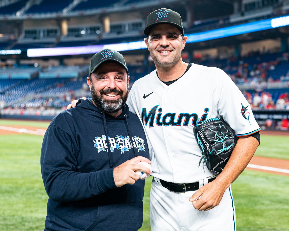 From his Bar Mitzvah to catching the first pitch at today’s Passover Celebration. 

Richard Bleier welcomed Jon Warech the Executive Director for the Hillel at <a href="/FIU/">FIU</a> at <a href="/loanDepotpark/">loanDepot park</a>. Happy Passover!