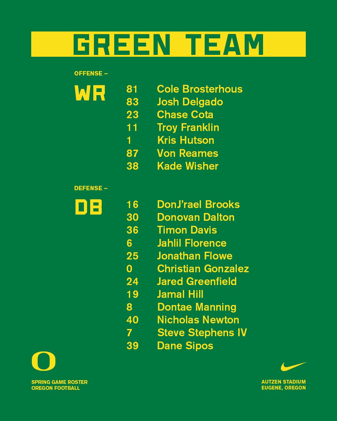 Oregon Football on Twitter "Your 2022 Spring Game 𝐖𝐢𝐝𝐞 𝐑𝐞𝐜𝐞𝐢𝐯𝐞𝐫𝐬