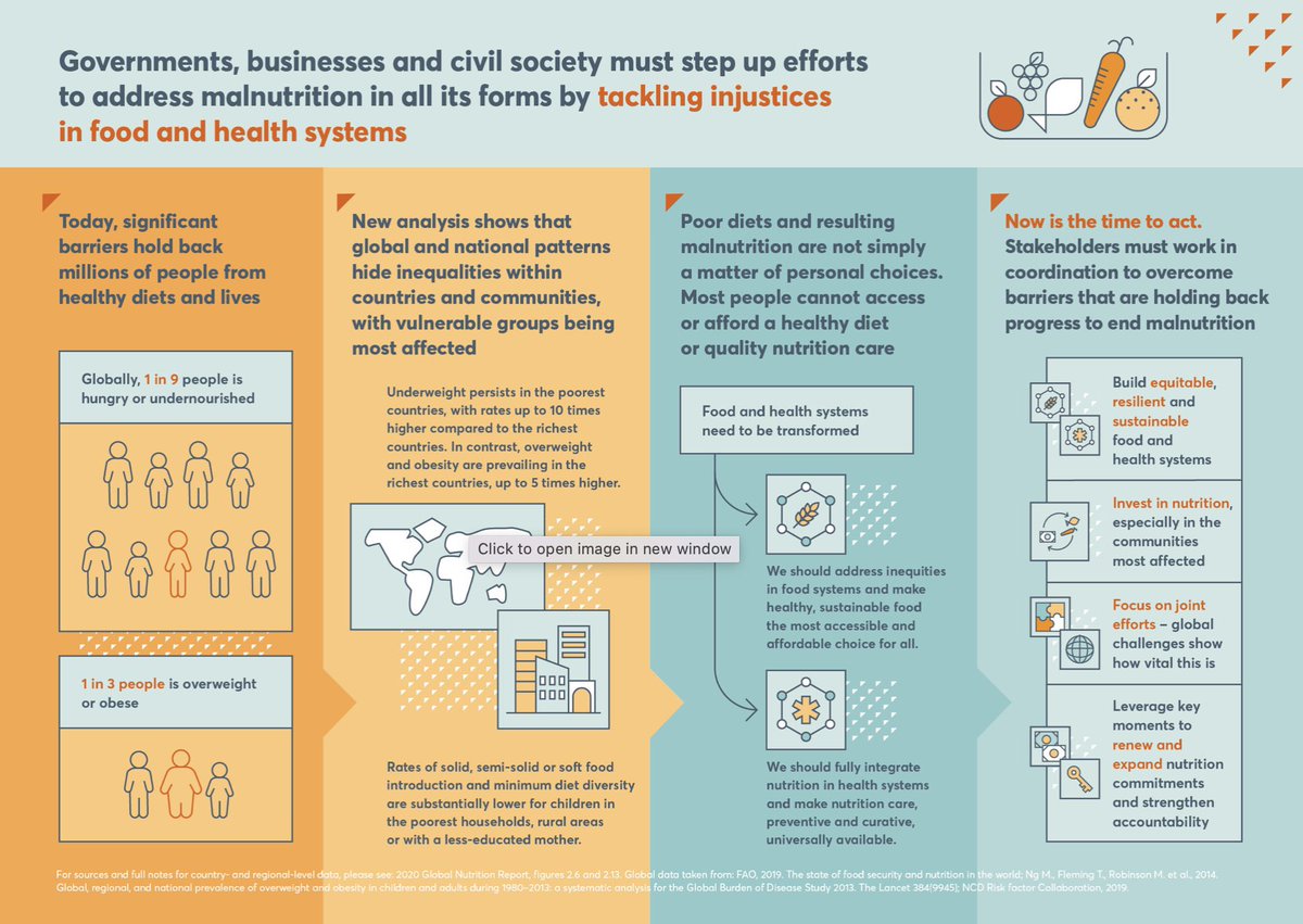 Wereldwijd heeft één op de drie volwassenen overgewicht of obesitas. Maar ondervoeding (voedingsstoffen tekort) &amp; overvoeding (te veel (lege) calorieën) komen vaak gelijktijdig voor. Zorgen voor gezonde voeding voor iedereen (kwalitatief &amp; kwantitatief voldoende) is overheidstaak