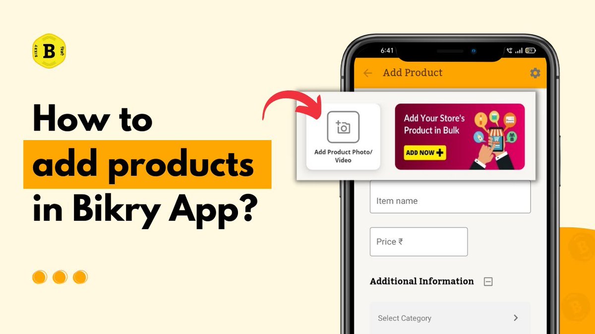 Hey guys we are back with another video🤗 This video is about
 *How to Add products in Bikry App* ( in brief)

Watch the video 👇🏻 
Hope you all like this video &amp; don't forget to Subscribe 🤩 to Bikry

youtu.be/KmSk6-dkBts