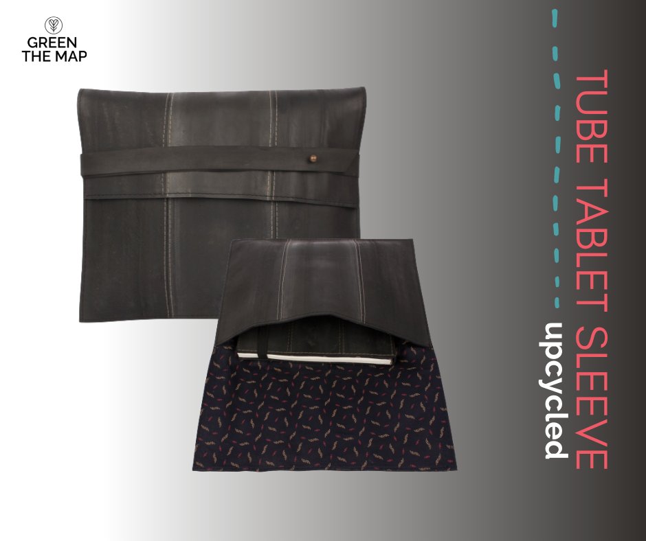 GreentheMap's tweet photo. TUBE TABLET SLEEVE
Made from upcycled tyre tube, this 10-inch tablet sleeve offers style and durability. Inspired from the trend minimalism, it is highlighted with a single thread stitch on a sturdy black tyre tube. BUY YOURS NOW AT https://t.co/2GUsEsTDjz!#upcycled#tabletsleeve https://t.co/6Ygr0ZyEWv
