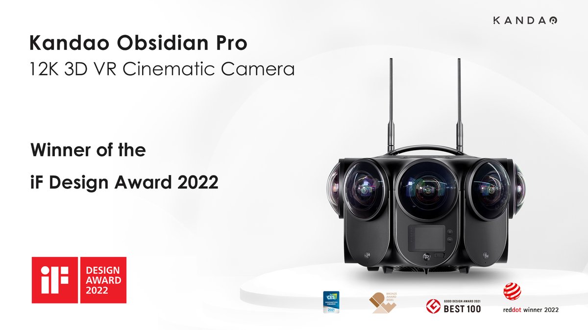 KandaoVR's tweet image. Kandao Obsidian Pro - the World's First 3D Panoramic Cinematic Camera, won the reputational iF Design Award 2022！
#ifdesignaward2022  #ifdesign #kandaoobsidianpro #kandaotech #kandaovr