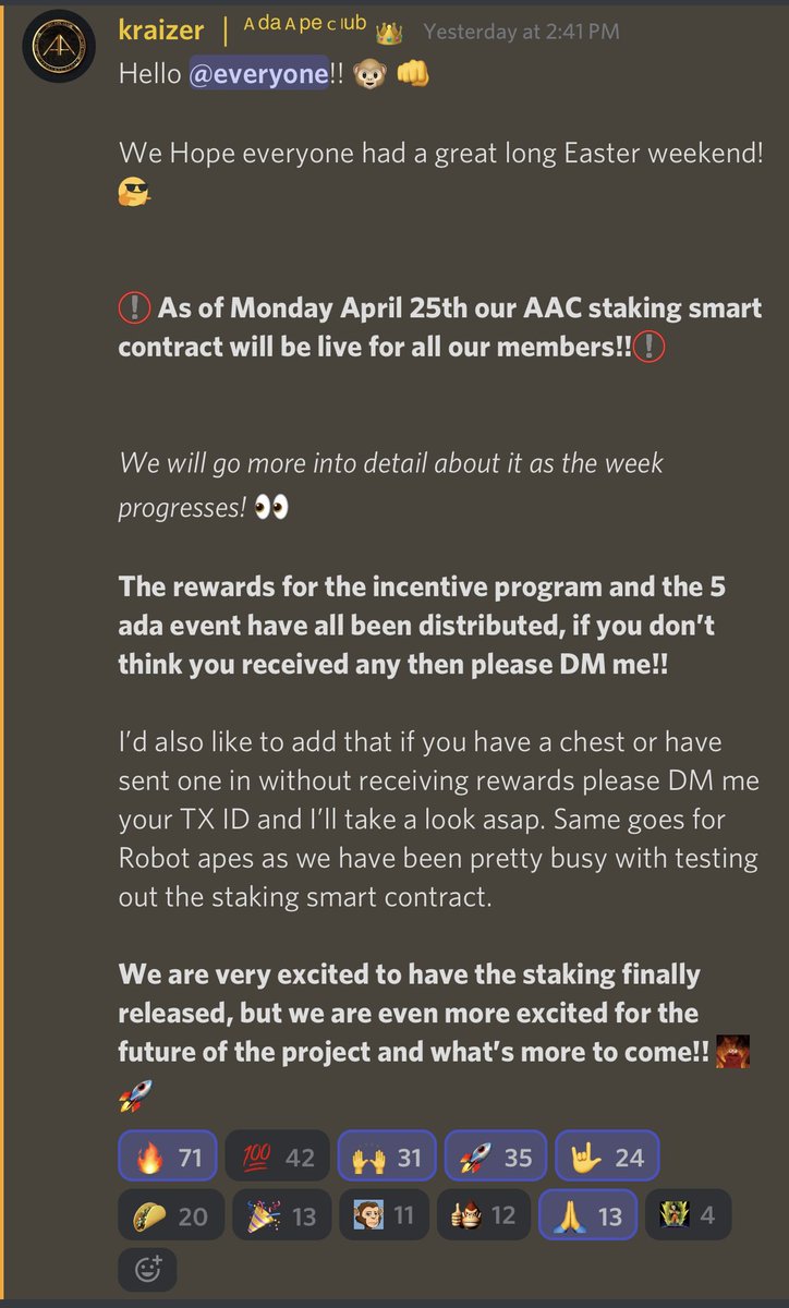 jonnytorch17's tweet image. !!!Major announcement!!! @AdaApeClub stakin will be live April 25th!!! Guys this is huge!!! The rewards go in the following order in terms of highest value: robot apes s1 apes s2 apes then Christmas apes…the floor on these are relatively cheap don’t miss out and get yours today