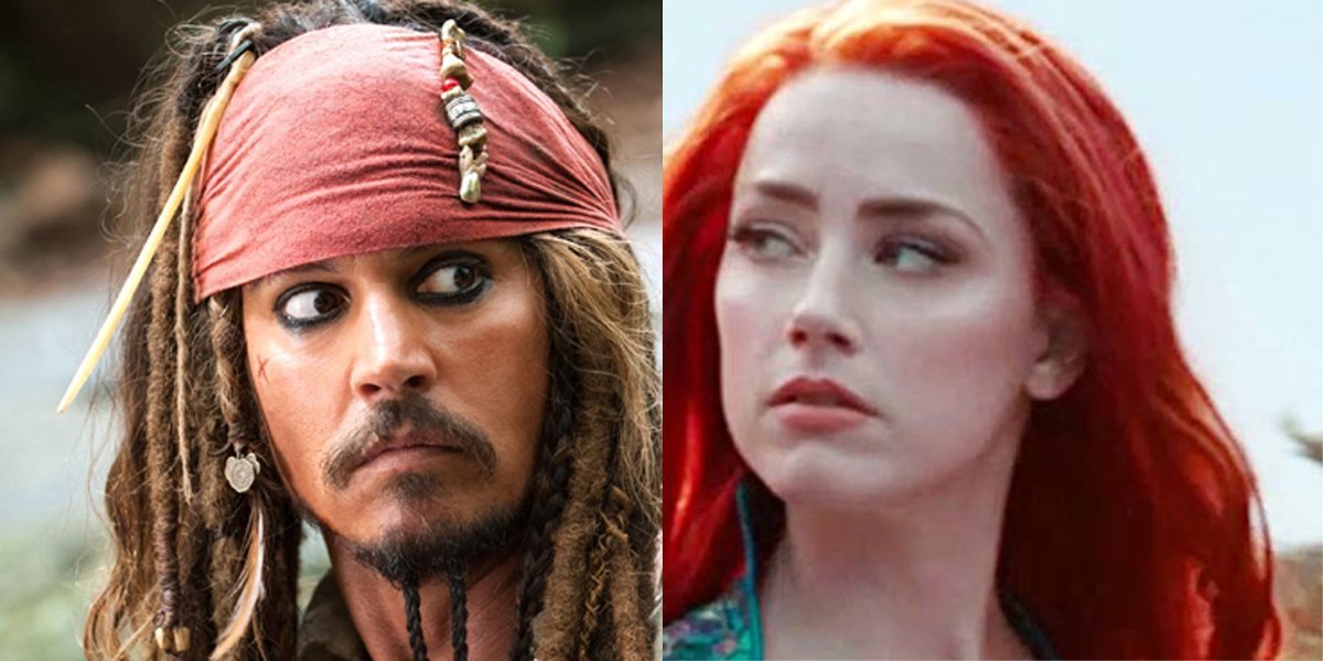 *Meanwhile somewhere between Atlantis in the Caribbean.*
Captain Jack Sparrow: "Hold on mate be back with you all shortly..
She's tellin' another big fish story again and I don't remember being That drunk!
...Sticks and stones love."
 #JusticeForJohnnyDepp