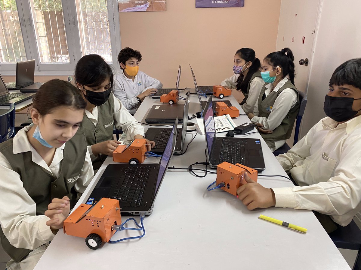 learnobots's tweet photo. LearnOBots at Schola Nova. One school, one student at a time, we are on a mission to enable the Youth of Pakistan and beyond. 

The students had a great time learning how to program and run a robot. (Post 1 of 2)
.
.
.
.
.
#LearnOBots #ScholaNova #STEM #STEAM #Future https://t.co/bR8XlnWpYw