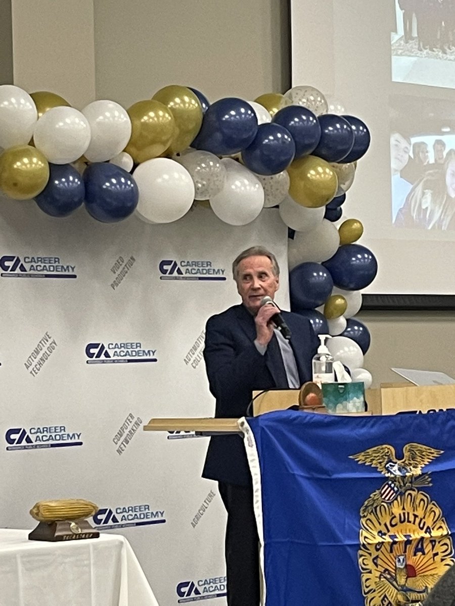 phetletved's tweet photo. @daleh53 your pride in your CTE fills the room. Great welcome at the Bismarck FFA Banquet. https://t.co/NsrTq58iDs
