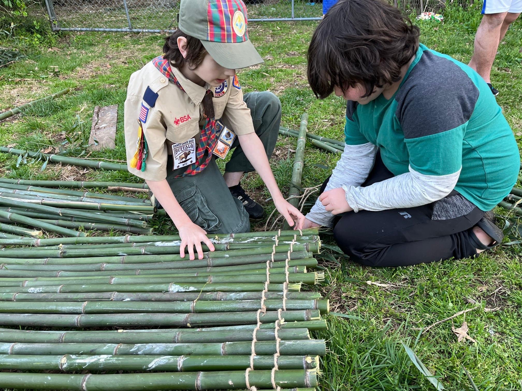 James West on X: Davy and the Webelos lashed together a raft