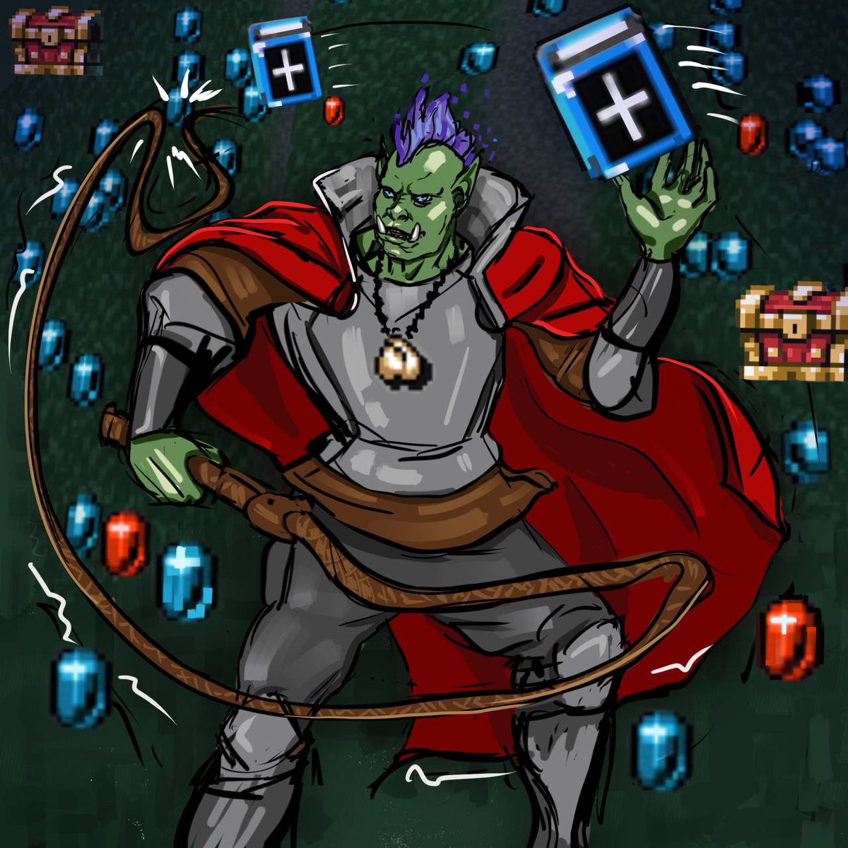 KysaNeko's tweet photo. Special for @orkpod by game #VampireSurvivors https://t.co/I3acVlKcIf