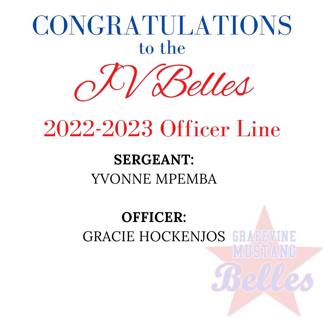 Congratulations to our 2022-2023 Marvelous Mustang Belles Officer Line!