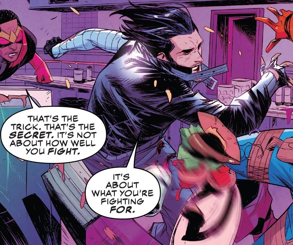 BuckyFiles's tweet image. “It's about what you're fighting for.”
from Falcon &amp;amp; Winter Soldier (2020) #5