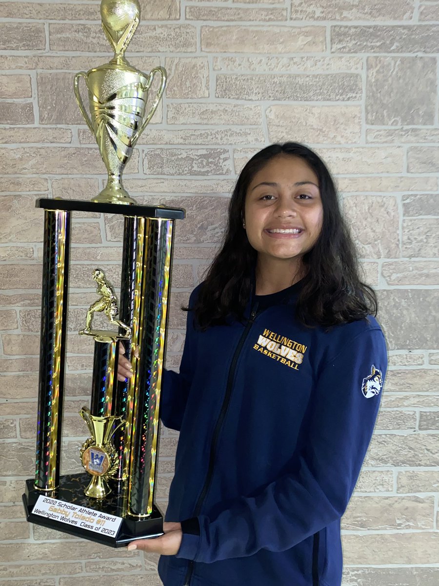 Congrats to Gaby Toledo on earning Wellington Wolves Scholar Athlete last season. She maintained honor roll every term last season. The 5-7 2023 talented standout guard gets it done in the classroom and on the court!!! A true Scholar Athlete 📚🏀📚🏀