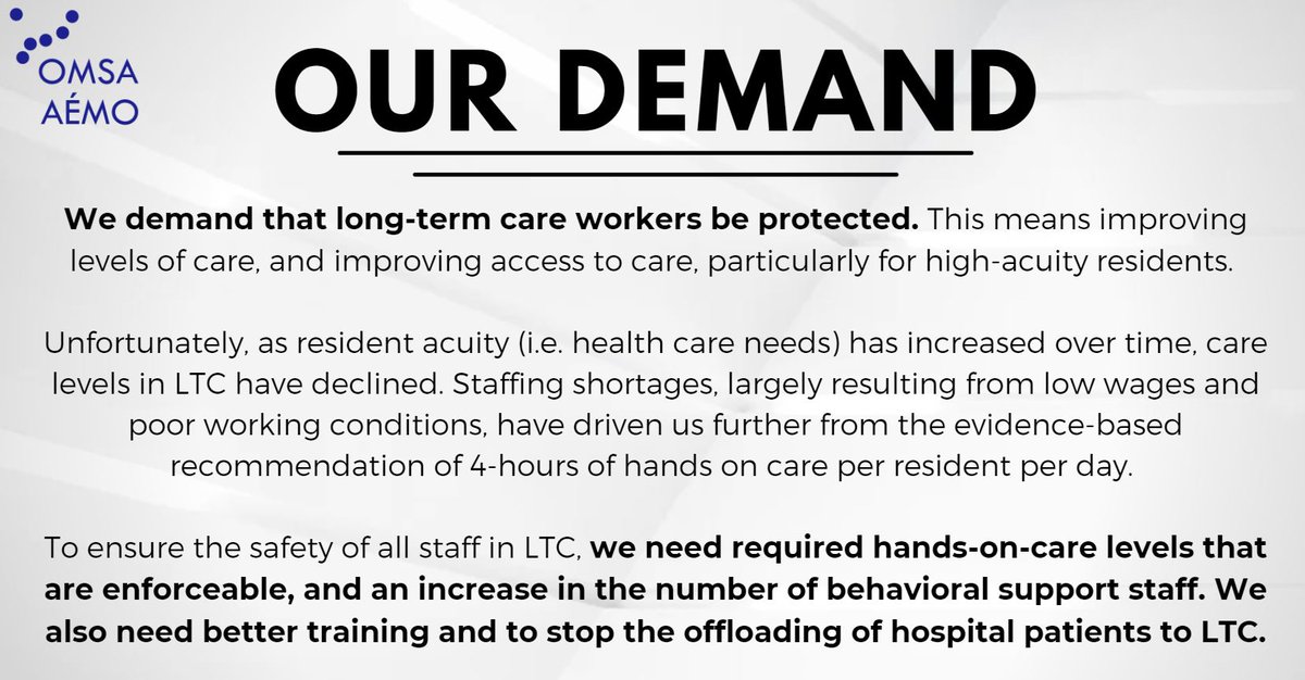Unfortunately, workplace injuries are far too common in Ontario's #LTC homes. As resident acuity (i.e. care needs) have increased over time, the levels of care provided have declined. We need to reverse this trend in order to ensure staff and resident safety. #OMSADoA #LTCjustice