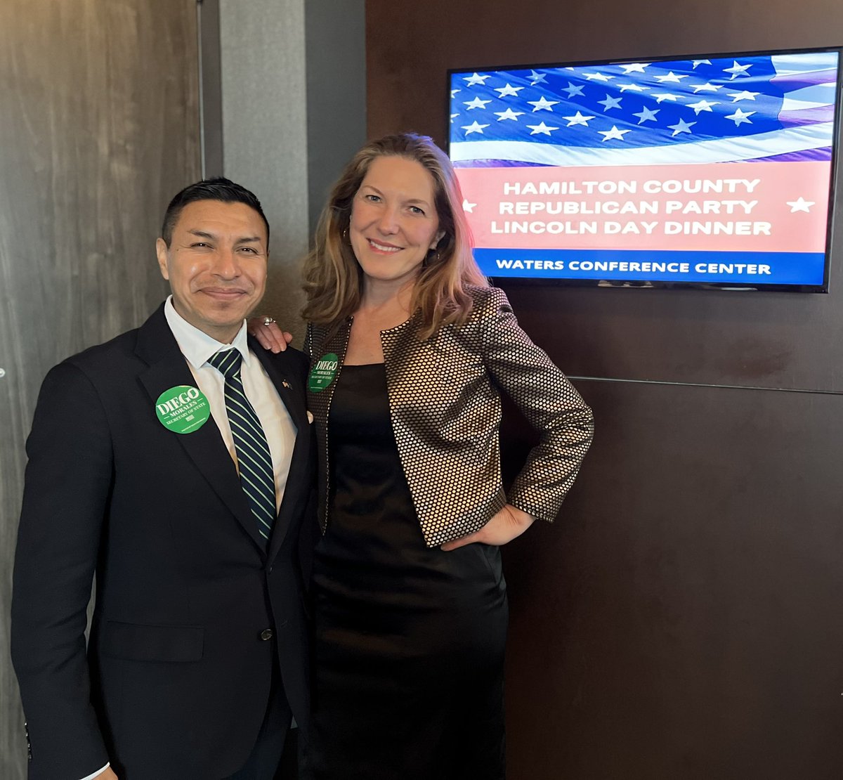 cdiegomorales's tweet photo. Being so busy on the campaign trail traveling to and from all 92 counties, I take any opportunity I have to take my wife Sidonia on a date! The Hamilton County Republican Party Lincoln Day Dinner counts as a date…. doesn’t it? 😉 https://t.co/TBT9ZWt5on