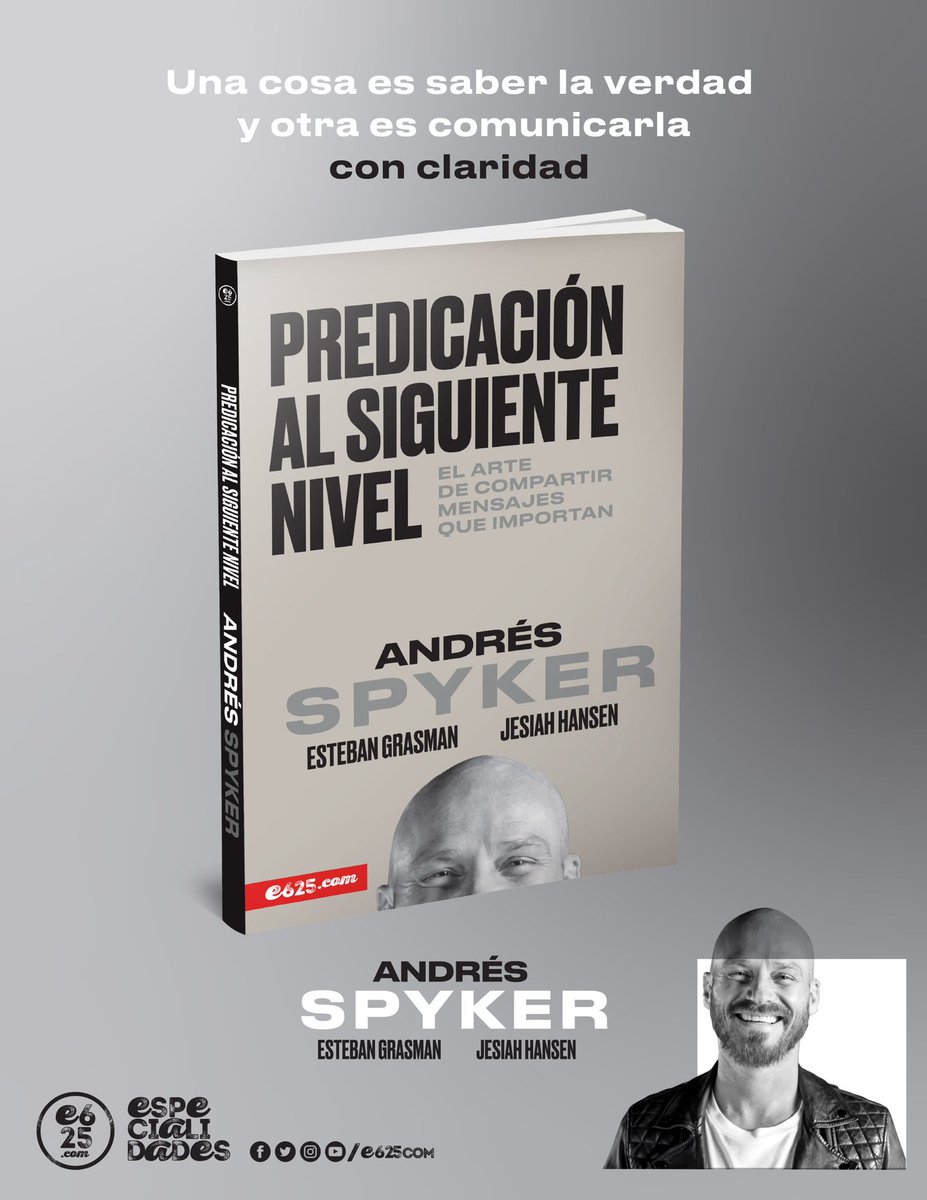e625com's tweet photo. 👉Predicación al siguiente nivel del Pastor @andresspyker con secretos y mejores prácticas para la selección, elaboración y entrega de mensajes que importan.

Disponible en librerías cristianas, plataformas digitales y https://t.co/9TKw6EEH2k https://t.co/NoZcY30NHc