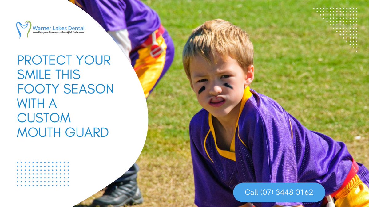 DentistWarner's tweet photo. Protect your teeth this footy season!

Prevent injuries with our custom-fitted #mouthguards by protecting your teeth while indulging in #sports.

Call (07) 3448 0162 or visit us at Warner Lakes Medical Precinct, 1185B Old North Road in Warner.

Learn more: https://t.co/KQgZThx7Rr https://t.co/mTtIlOUwkm