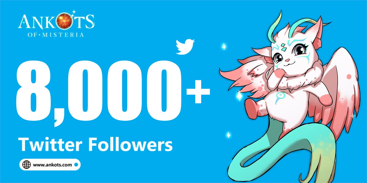 Today, the Misterian sun glows brighter and its streets are filled with joy, Tamers.

📢 We’ve just hit a community milestone 🎯 

8000 twitter followers and counting 🐦

#AnkotsOfMisteria #NFT #PlayToEarn
