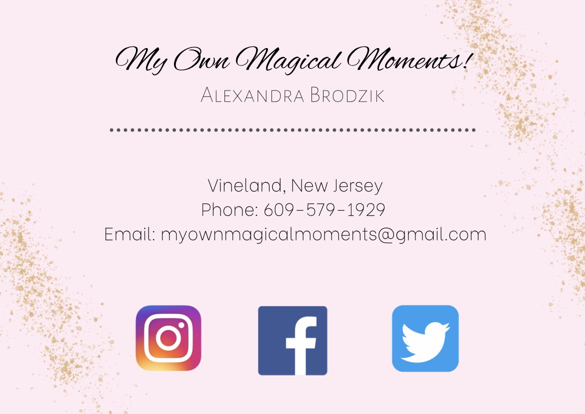 MyOwnMagic_'s tweet photo. hello! my name is Alexandra Brodzik &amp; if you or anyone you know wants to bring some magic home, let’s plan some fun! 
•••
i’m so excited to start this business &amp; cannot wait to start this journey!
•••
email me or click the link in my bio for more information! 💖 https://t.co/NkZTya7HV4