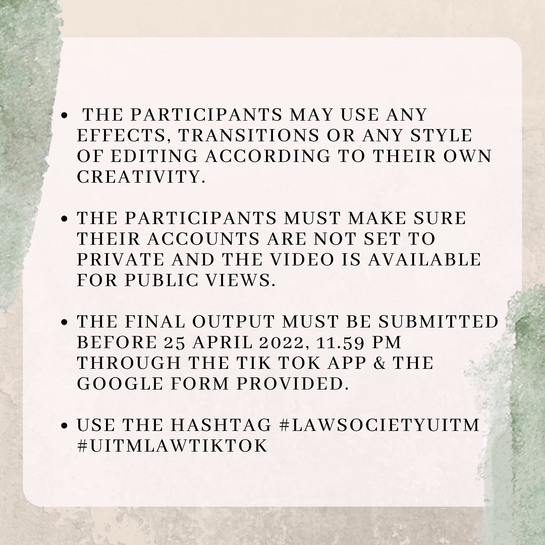 LawSocUitm's tweet photo. Don’t miss out on this opportunity &amp; stand a chance to win cash prizes 🤩🤩🤩 https://t.co/kNFyORrfjf