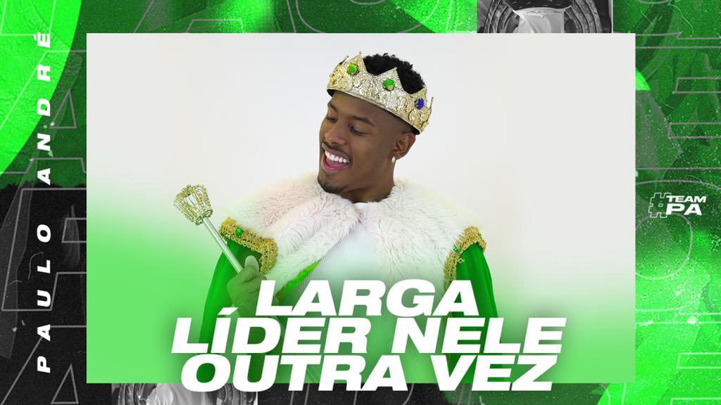 iampauloandre's tweet photo. VELOCISTA NAS PISTAS, E NAS PROVAS! VEM AI A MÚSICA NO FANTASTICO, Tadeu?!

SOMOS LÍDER PELA TERCEIRA VEZ!!!!!!!! VAMOSSSS TIME, BANDEIRADA NELESSS! 🏁🏁🤍 #BBB22 #TeamPA https://t.co/CJFynGpg8A