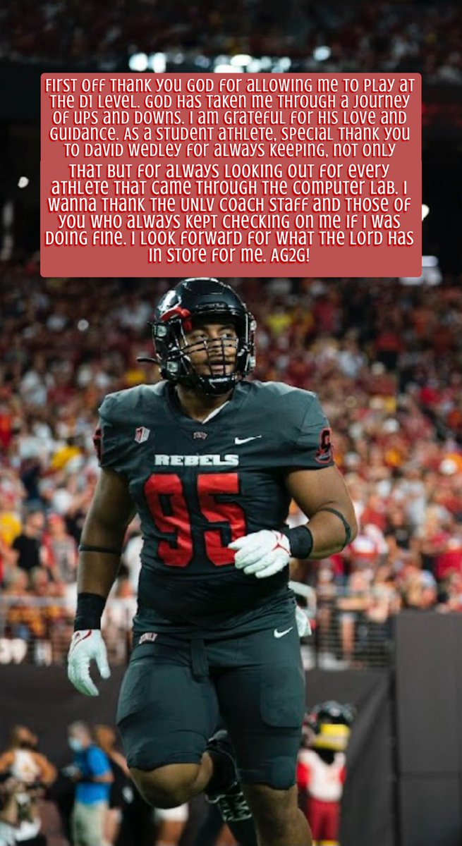 ANTxMANN's tweet photo. It has been good UNLV. I appreciate all the relationships I have made with great players and leaders. I look forward to what the Lord has in the next chapter of my life. #AG2G https://t.co/MMWYaWf1G8