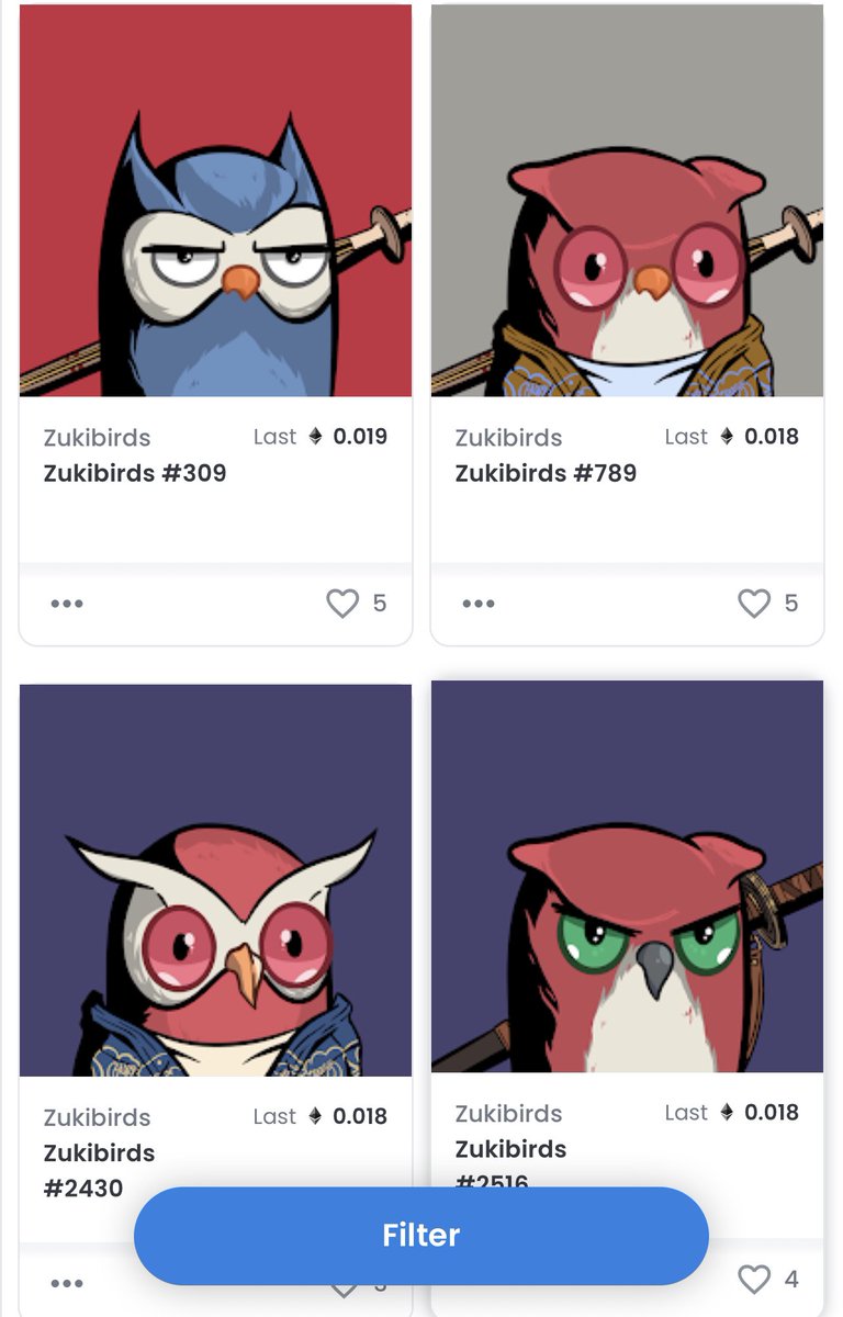 5x Zukibirds  GIVEAWAY!🦉

Simple Rules:
1. ❤️ &amp; RT
2. Follow <a href="/MoonlightBirdy_/">Moonlight Birdy (🌕,🦉)</a> @Zukibirds 
3. Tag 2 friends

Giveaway will be announced in 48hours!

#NFTs #NFTGiveaway #NFTCommunity #moonbirds #zukibirds #Airdrops