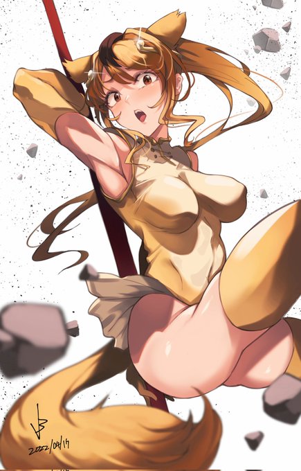 #けものフレンズ
戦闘モードなキンシコウさんを描いてみました 