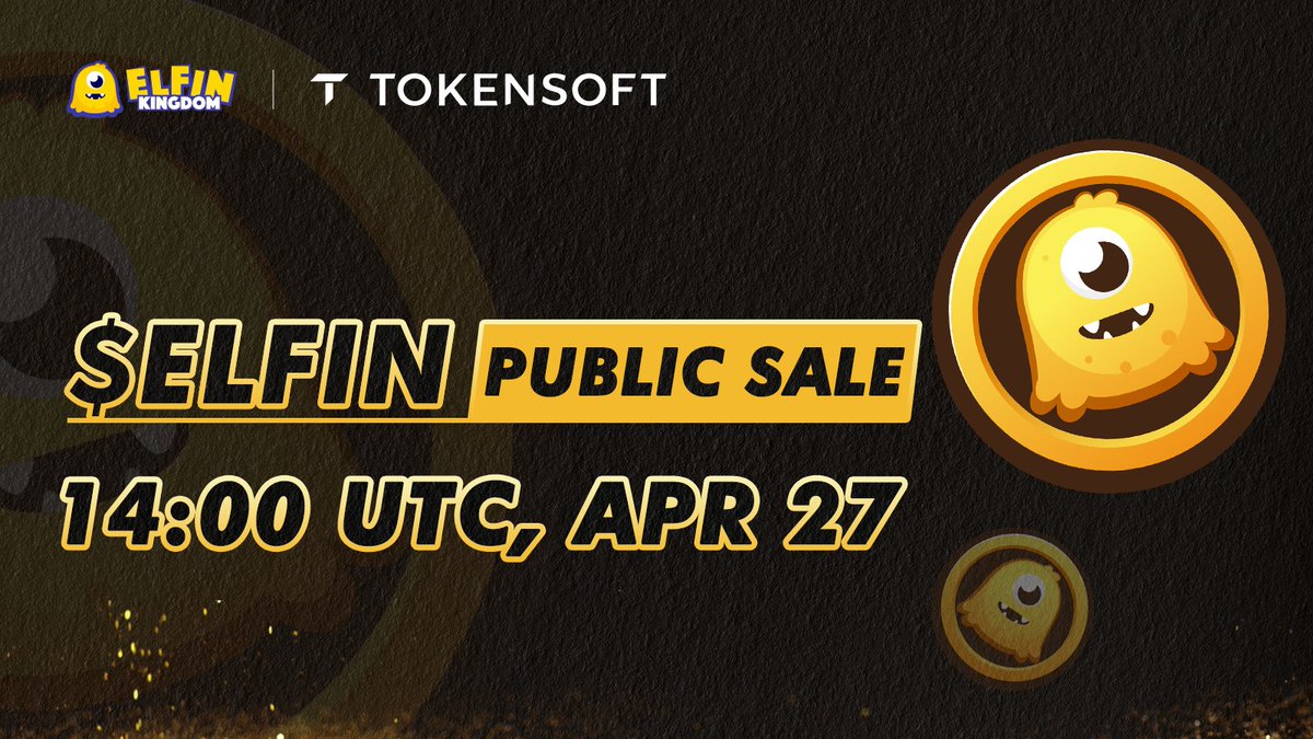 🚨GOOD NEWS🚨

We are ready to launch our #publicSale on <a href="/TokensoftInc/">Tokensoft</a> on April 27th🚀🚀

🗒️The registration and #KYC  procedure for the $ELFIN sale is NOW OPEN

For more details click the link below👇
cutt.ly/2F8WoDg

#TokenSale #Crypto #NFTs #GameFi