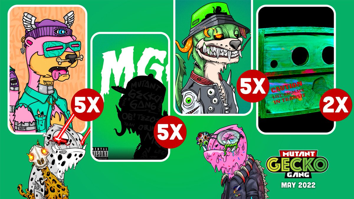itsmerob1990's tweet photo. Raffle time🥳🎉! To make some noise for the upcoming #MutantGeckoGang 🧪🦎 drop I am doing a giveaway again!

5x Ottez x FLUX
5x MGG Beats Track 01
5x MGG x Ottez
2x CGG Mystery Box

1⃣ RT + tag 2 friends
2⃣ Follow @CyberGeckoGang
3⃣ Join https://t.co/dMvGJHmmRS

👑 17
⏰ 48 hrs https://t.co/wRzJGqVhr6