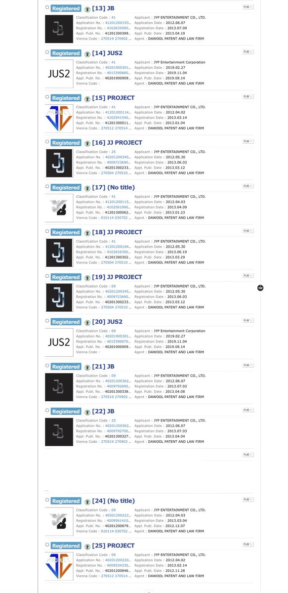 defdaily_th's tweet photo. [ Info. ] 

Trademark(เครื่องหมายการค้า)ของ JB, JJP, JUS2 จากJYPทั้งหมดตามภาพแรก ถูกโอนสิทธิมาเป็นของแจบอมเรียบร้อยแล้วในวันที่ 8 มีนา 65 

All Trademark Right of JB, JJP and JUS2 in the first pic is transferred to Jaebeom on March 8, 2022

#Def #JAYB #제이비 #JAEBEOM @jaybnow_hr https://t.co/WIPT7Hk32B