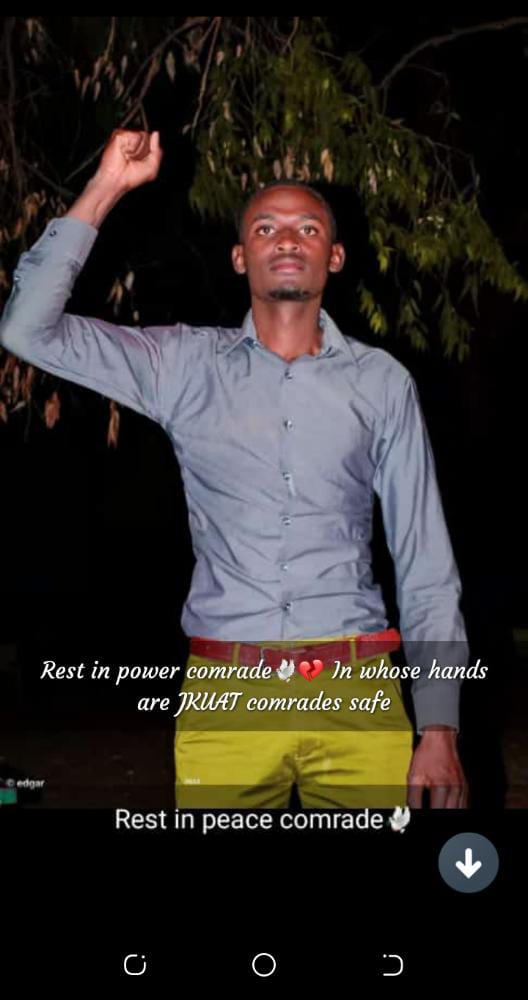 It's so sad and painful to his family back at home and the rest of the school family loosing a young soul like this IN whose hands are we safe? <a href="/DiscoverJKUAT/">Discover JKUAT</a> <a href="/DCI_Kenya/">DCI KENYA</a> <a href="/FredMatiangi/">Dr. Fred Matiangi, EGH, PhD, HSC</a> 
#JusticeforJuma
#jkuatlivematters
Damaris muthee Mutua
Chelsea
Trent
Peter Drury
Nairobi 
#MUFC