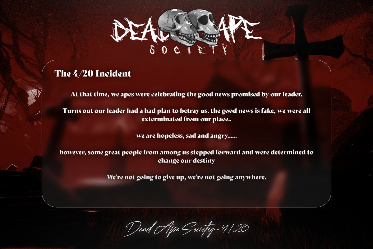 DeadApeSociety's tweet photo. We will not disappoint. #3k3k https://t.co/J1kUTFzsAC