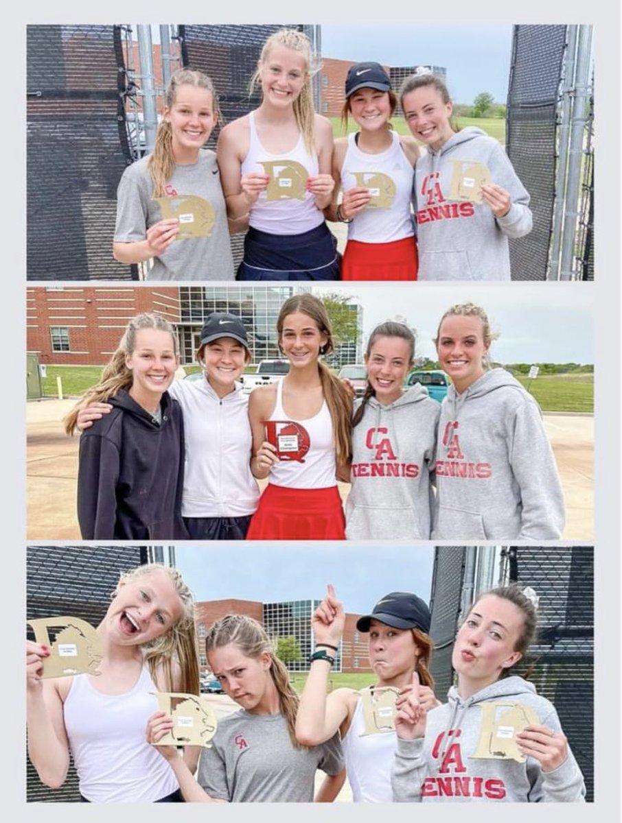 emily_boyer_'s tweet photo. No. 1 Doubles Champs at the Durant Tennis 🎾Tournament today with @kaylee03761290! Proud of my CA Titan teammates! 💪#titantennis #okpreps #podiumchasing #coolestmedals https://t.co/yXs0GIXJdZ