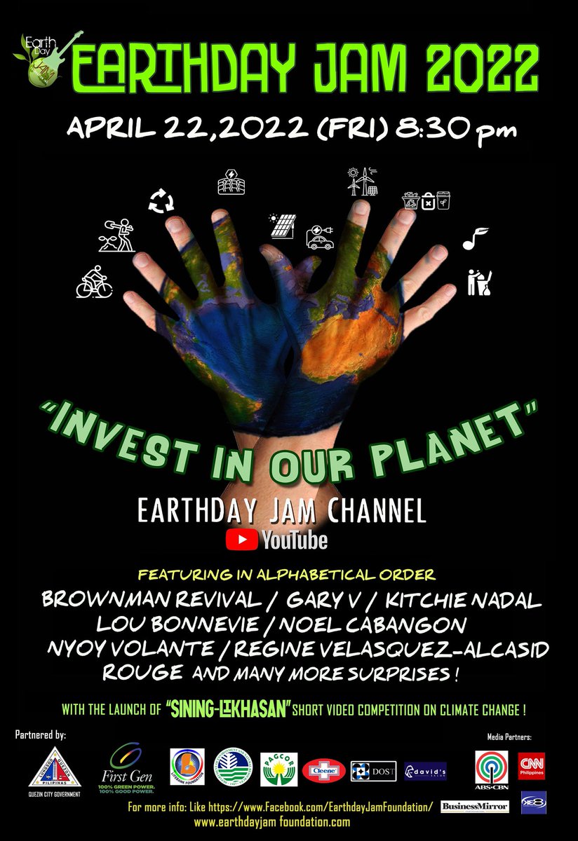 Earthday_Jam's tweet photo. Hey Earth Jammers! April 22, 8:30pm LIVE streaming on Earthday Jam YouTube Channel! 

Share and subscribe! See you there! 

Link: https://t.co/a4hreCD1s9 https://t.co/Wn9G2UKxox