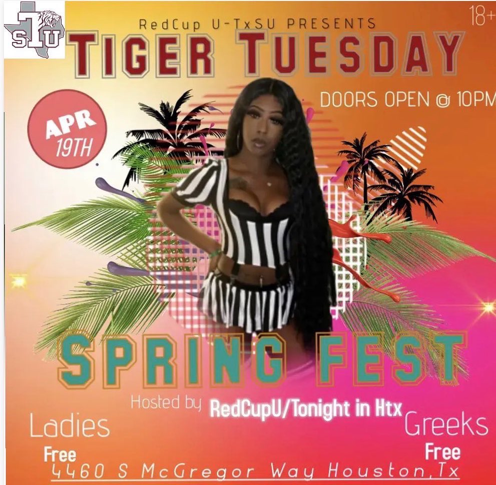 tonightintally's tweet photo. Free admission to Greeks and ladies all night !!!  3$shots !!! Rooftop experience!!! #TXSUSpringFest2k22 #txsu25 #txsu24 #txsu23 #txsu22 18+ to enter BYOB BYOG !!!Vue deck is on 5th floor of building parking is free on the street  !!! https://t.co/CFqq1rXHhj
