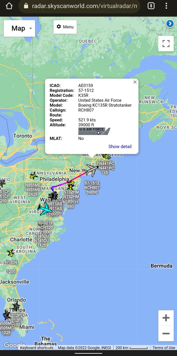 scan_sky's tweet photo. #USAF - Boeing KC-135R - 57-1512 - #RCH807
Departed From Andrews AFB 🇺🇸 & Routing To RAF Mildenhall 🇬🇧 🇺🇸 https://t.co/3CdeCMhMn5