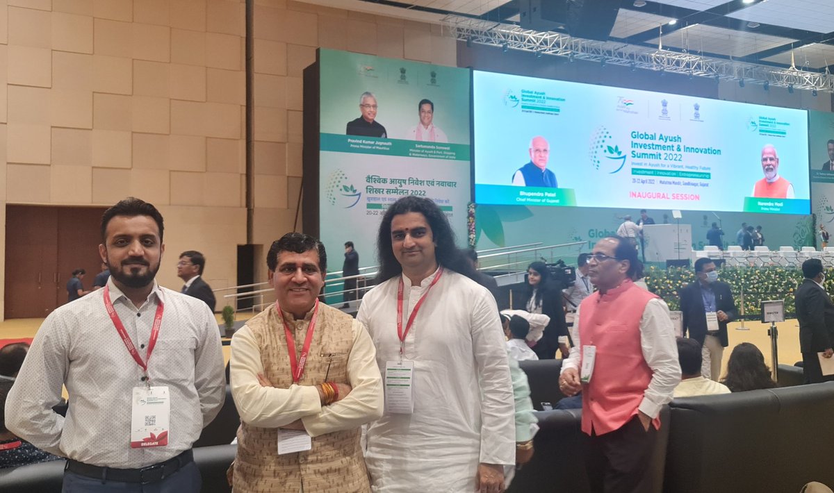 First Glimpse  of #AYUSH_Global_Summit
From Mahatma Mandir GandhiNagar, #Gujarat 

<a href="/yogrishiramdev/">स्वामी रामदेव</a>
<a href="/PypAyurved/">Patanjali Ayurved</a>
<a href="/SriSri/">Gurudev</a>
<a href="/Ach_Balkrishna/">Acharya Balkrishna</a> 
<a href="/cmohry/">CMO Haryana</a> <a href="/anilvijminister/">Anil Vij Ambala Cantt Haryana, India</a> 
@yogasanaindia 
<a href="/J_Paatni/">Jyotsana Patni ज्योत्सना पाटनी</a> <a href="/AHindinews/">ANI_HindiNews</a> <a href="/indiatvnews/">India TV</a> <a href="/aajtak/">AajTak</a>