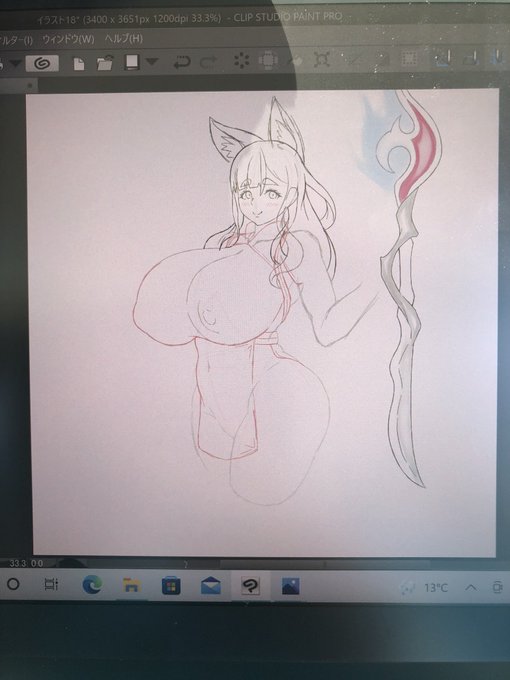 下書きだが顔描いたらまた変わるね 