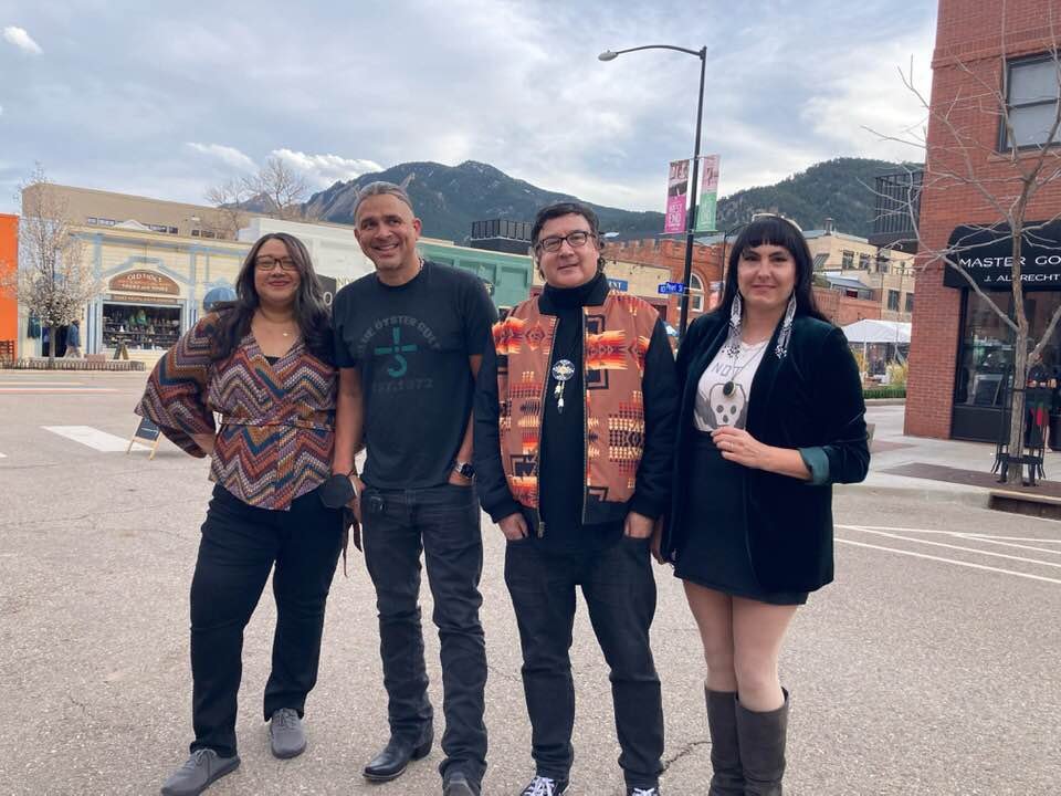 Monsters of rock? Monsters of Indigenous genre literature, all together in Boulder, Colorado! @RoanhorseBex, @SGJ72, yours truly, and @erikawurth.