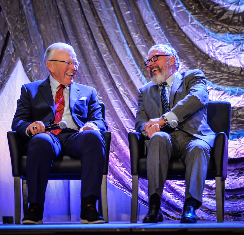 This moment between ⁦<a href="/CoachJoeGibbs/">Joe Gibbs</a>⁩ and Jimmy Makar is still making us smile! What an amazing night. Thanks ⁦<a href="/MAANDERSONPHOTO/">mike anderson</a>⁩ for this amazing shot! #ncmotorsports #jgr