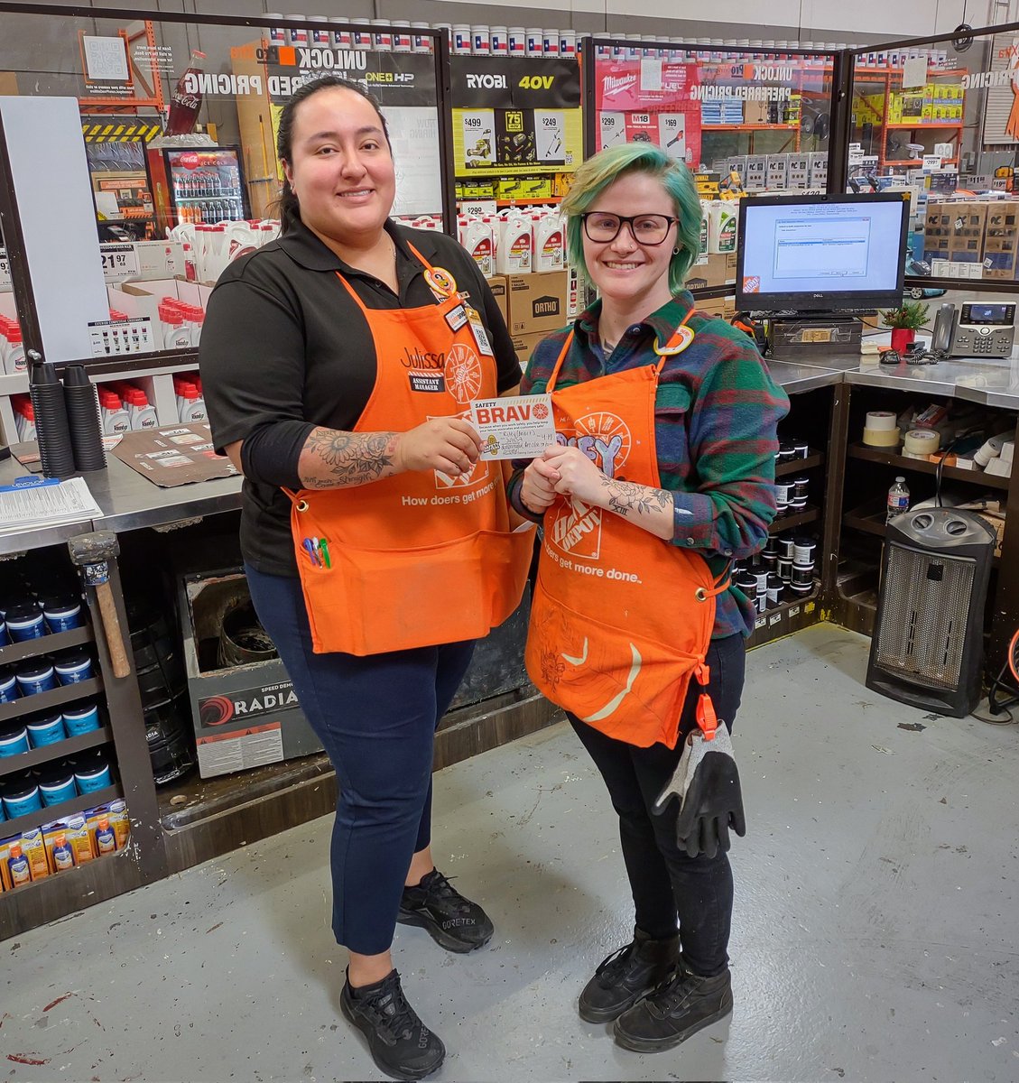 Jeff Garrison (@jeff_w_garrison) on Twitter photo .@julissa0553 presenting Riley with a Safety Bravo during the D24 Specialty Walk today. Congrats Riley. Great job! @0553Homedepot <a href="/beasonpam/">Pam Beason</a> <a href="/tavares_gabe/">TavaresGabe</a> <a href="/DuronItzel/">Itzel Duron</a> <a href="/Shayla_DSM/">Shayla Winters</a> #HomeDepot .@julissa0553 presenting Riley with a Safety Bravo during the D24 Specialty Walk today. Congrats Riley. Great job! @0553Homedepot <a href="/beasonpam/">Pam Beason</a> <a href="/tavares_gabe/">TavaresGabe</a> <a href="/DuronItzel/">Itzel Duron</a> <a href="/Shayla_DSM/">Shayla Winters</a> #HomeDepot