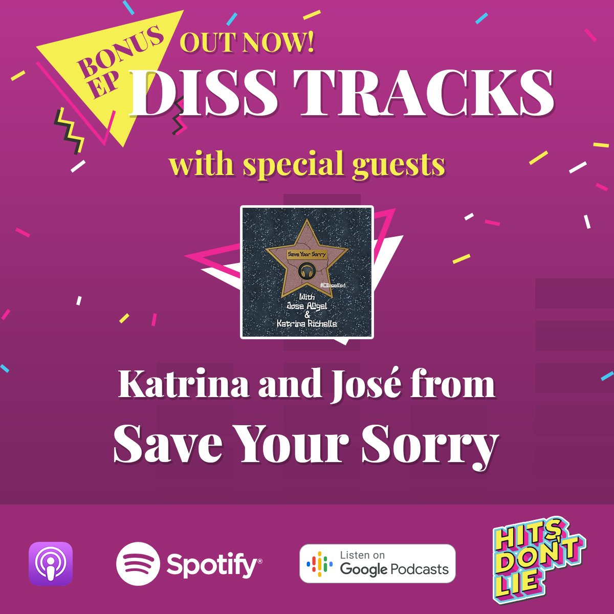 HitsDontLiePod's tweet image. 📢 BONUS EP 📢

The experts of scandals at @SaveUrSorry join us to talk about DISS TRACKS!

You might be surprised at which songs pop up, because we expand the topic to include songs addressing drama and major controversies. 😅

▶️bit.ly/3ExlZqN

#disstracks #podcast
