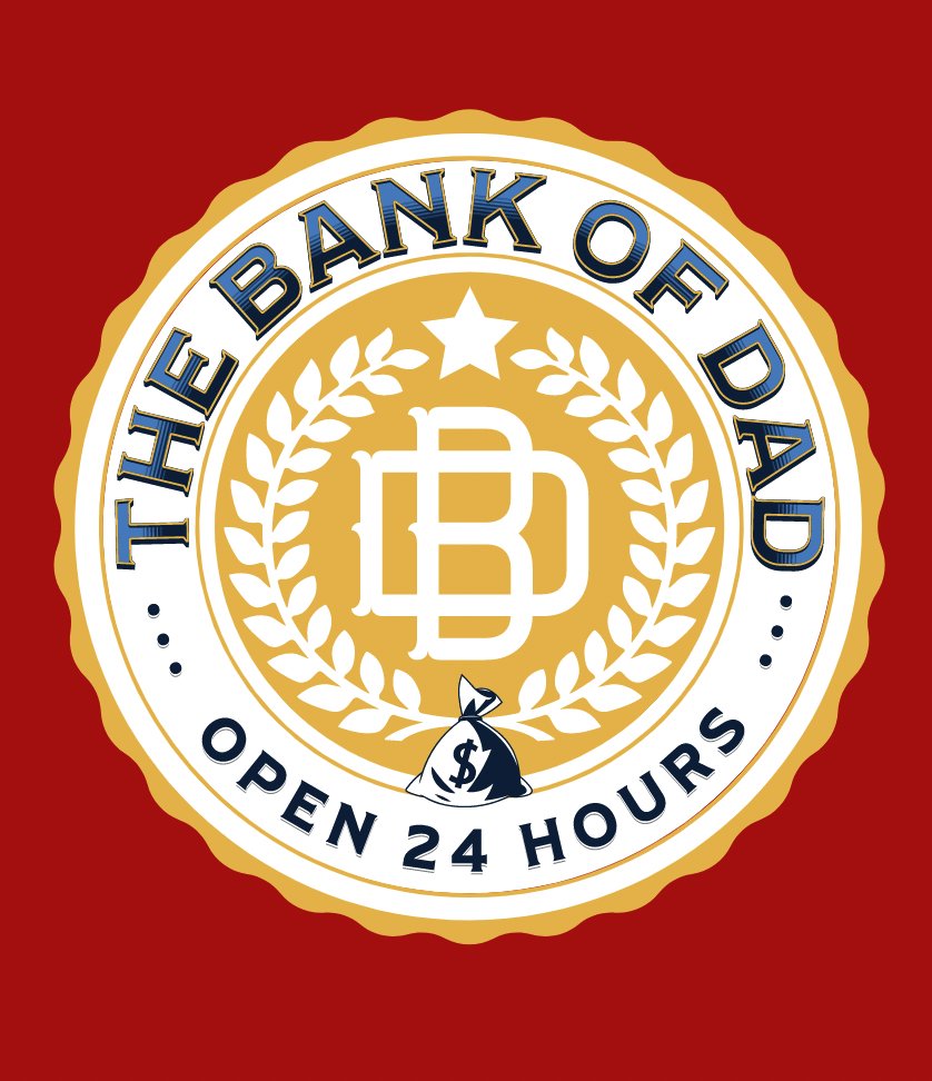 detourshirts's tweet photo. Made this using Kittl... part of my next video. I go over the 3 fonts used in this one... Really cool fonts. #printondemand #kittl #graphicdesign #bankofdad #fonts #badge https://t.co/nhKGtquYPL